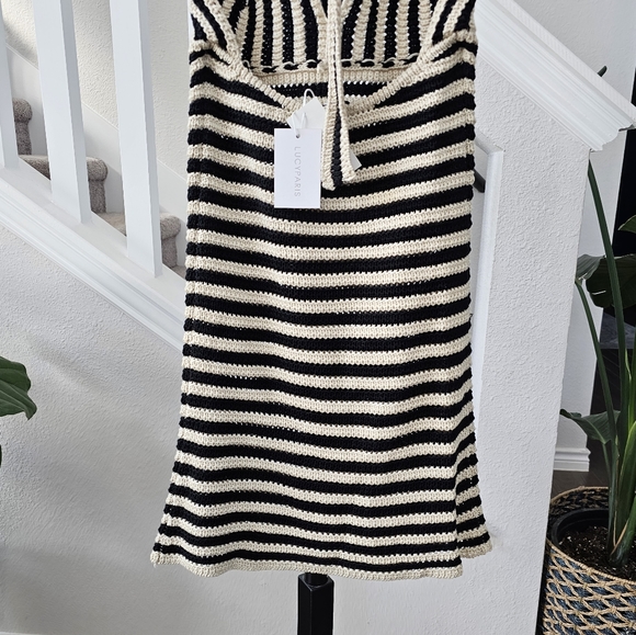 Lucy Paris halter crochet striped dress Size Large NWT - Picture 7 of 11